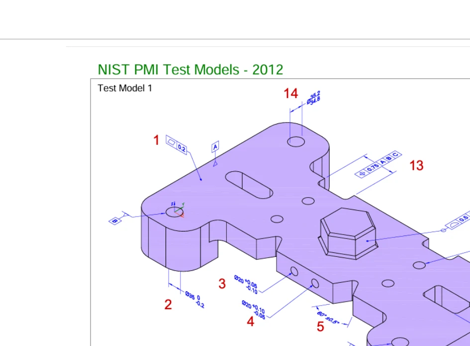 NIST CTC 1 drawing and PMI definition